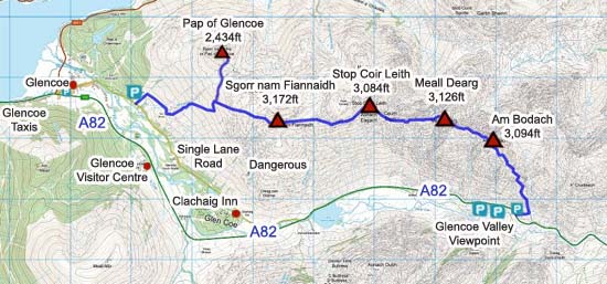 Aonach Eagach Map image